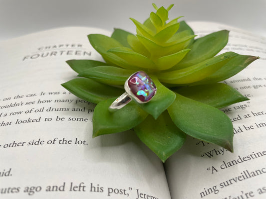 Square Pink Shell Ring – Size 7 US