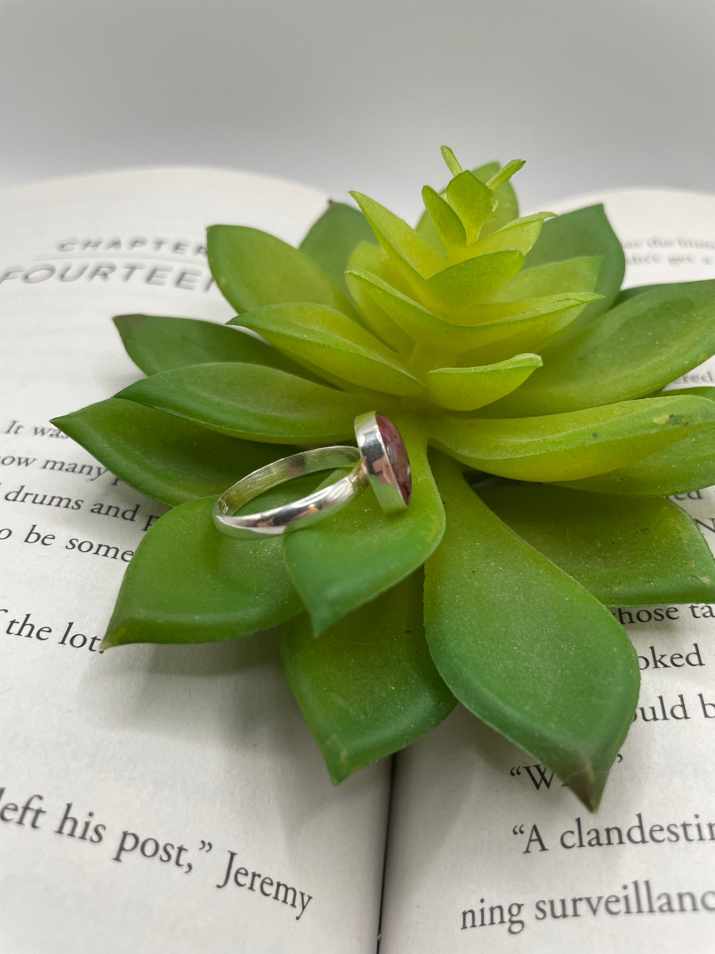 Square Pink Shell Ring – Size 7 US