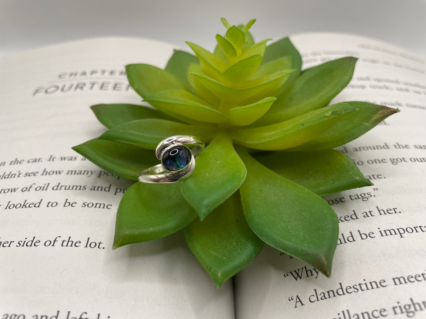 Swirl Ring with Shell – Size 8 US