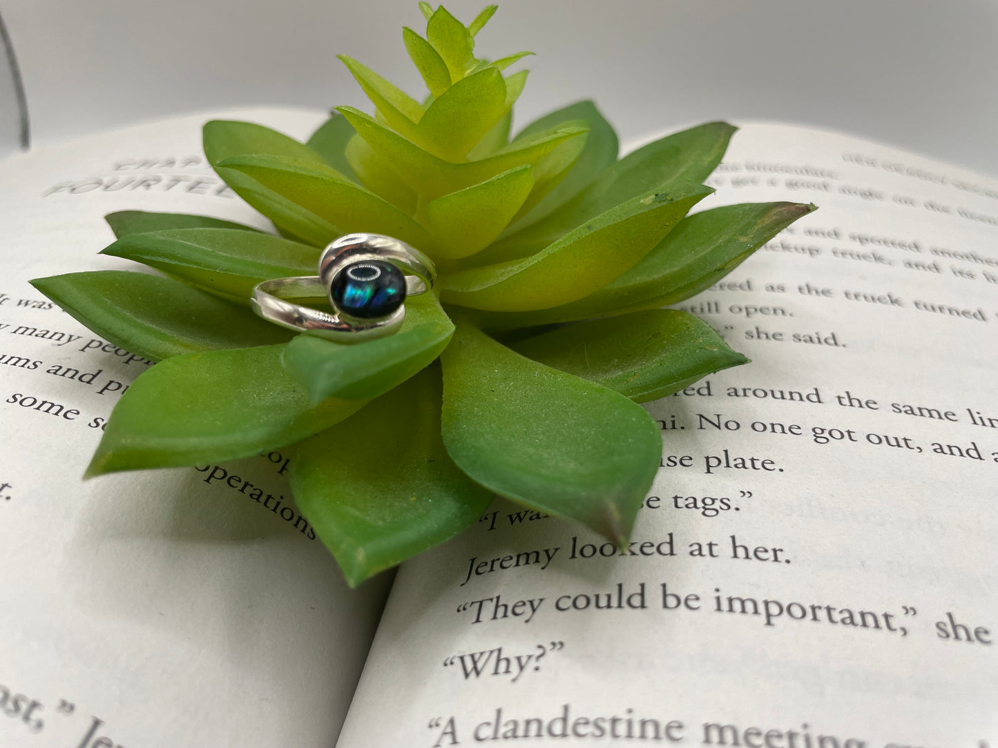 Swirl Ring with Shell – Size 8 US