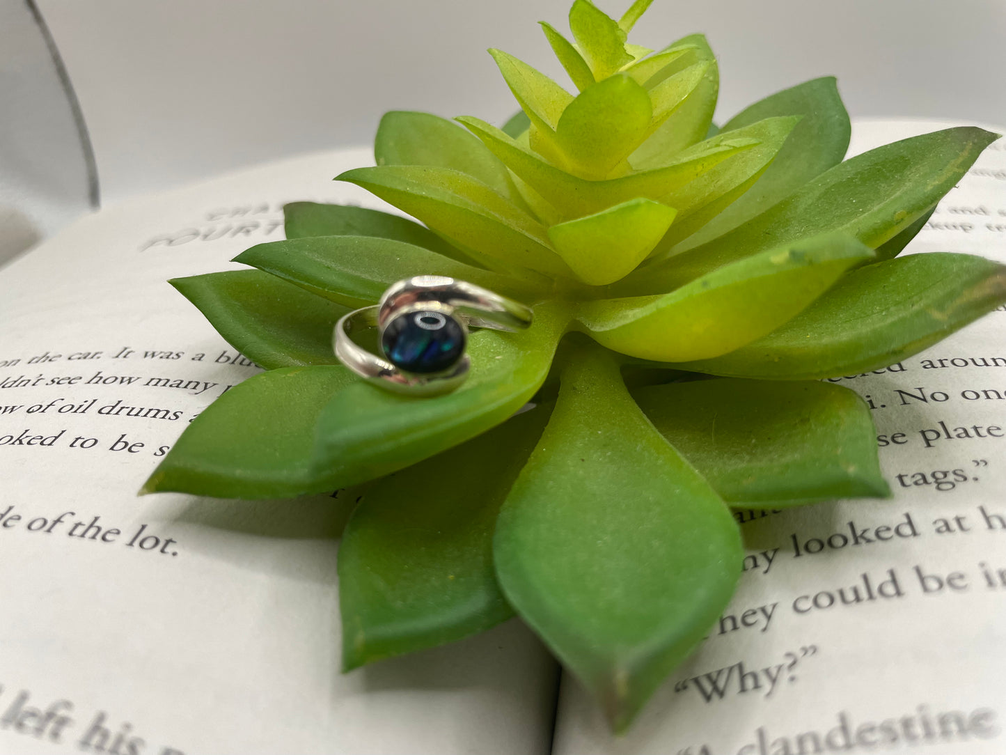 Swirl Ring with Shell – Size 8 US