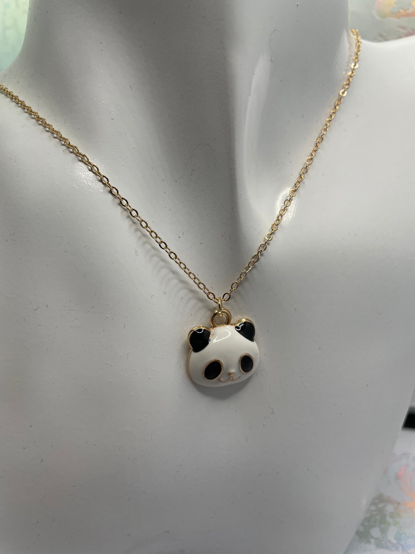 Collier Panda en émail – 21"Sans Nickel