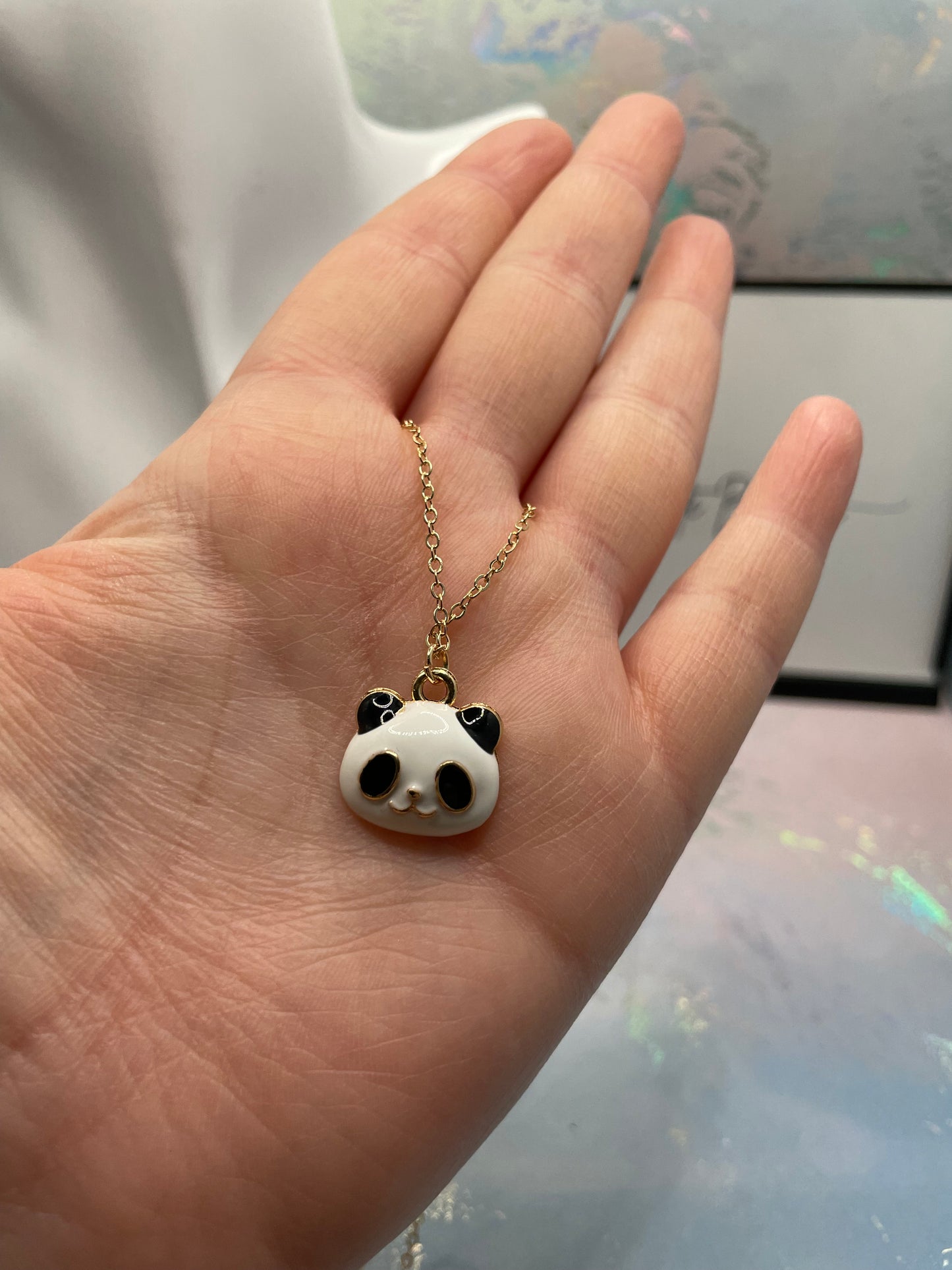 Collier Panda en émail – 21"Sans Nickel
