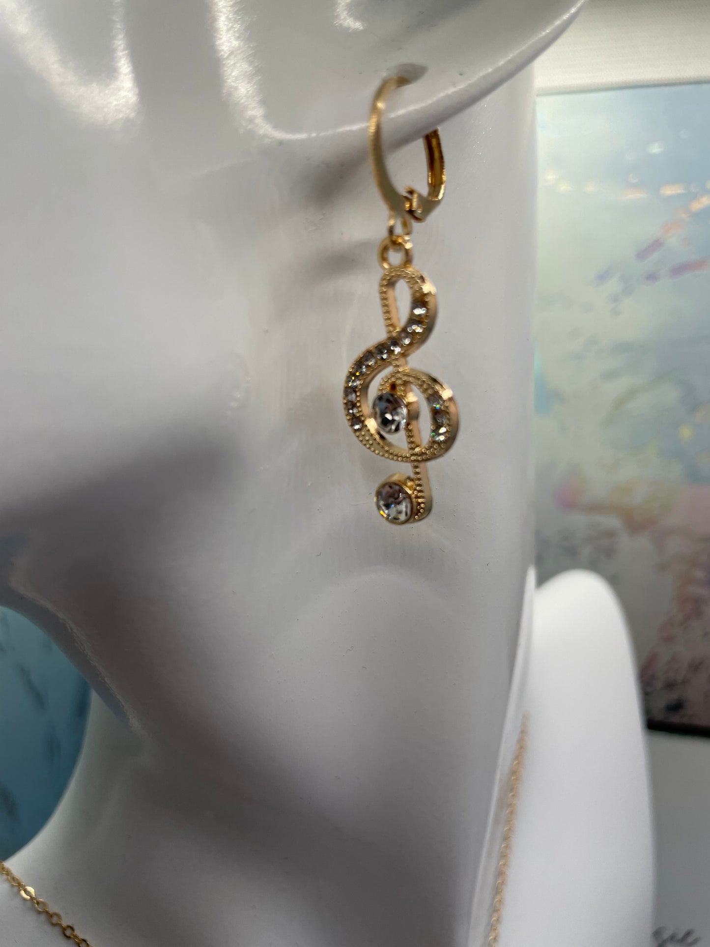 Ensemble clé de sol avec zircones 