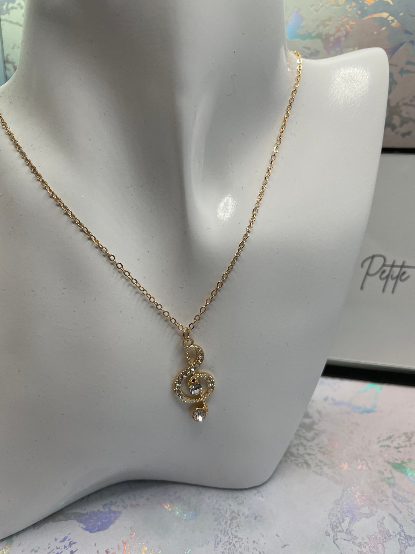 Ensemble clé de sol avec zircones 