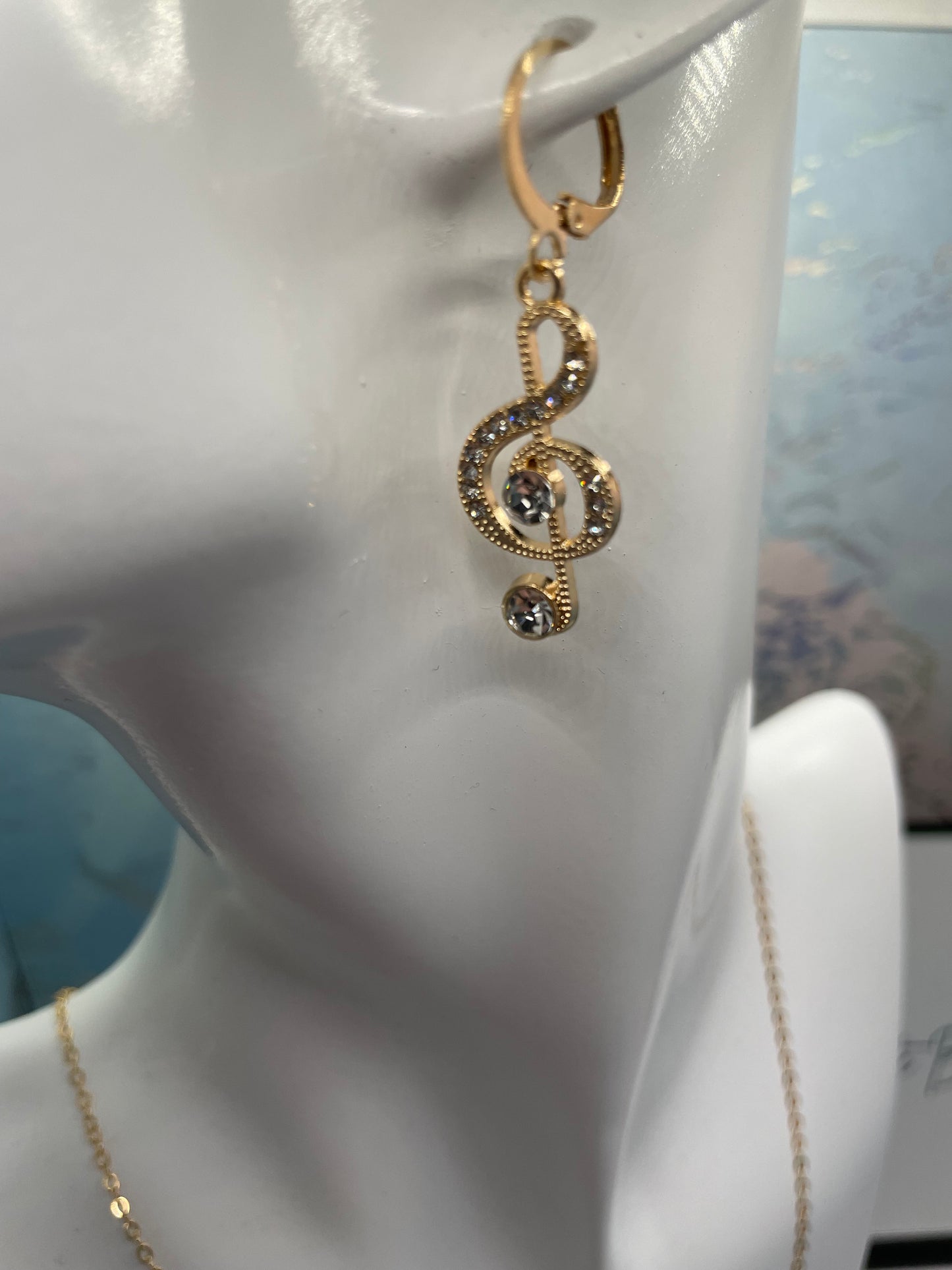 Ensemble clé de sol avec zircones 