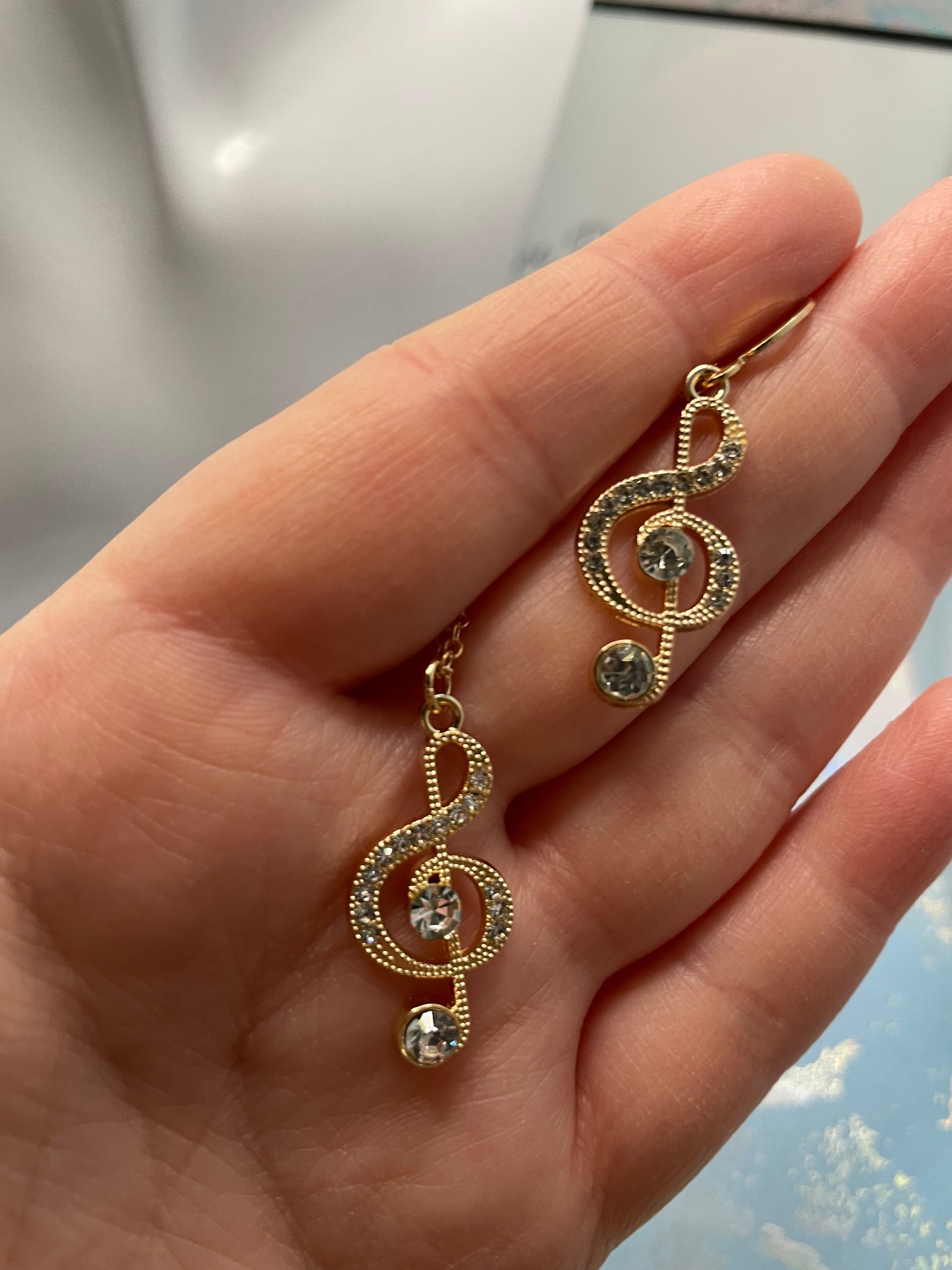 Ensemble clé de sol avec zircones 