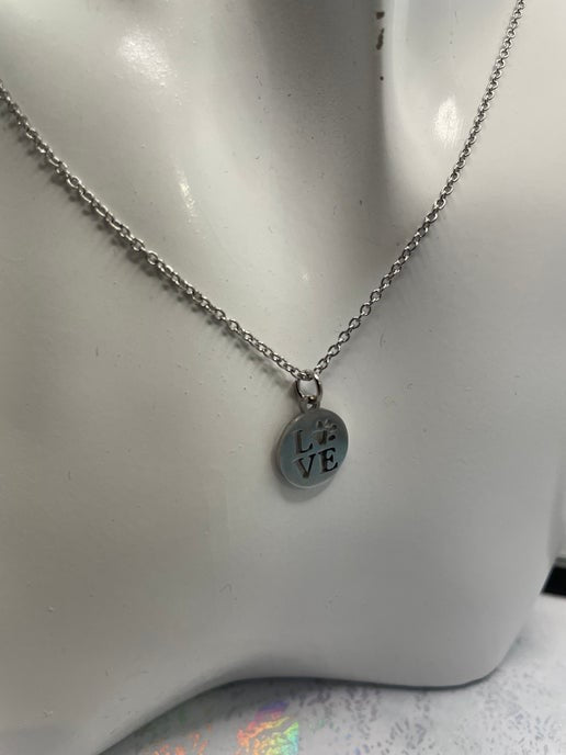 Love With Paws Silver Necklace – 18" Stainless Steel +Nickel Free