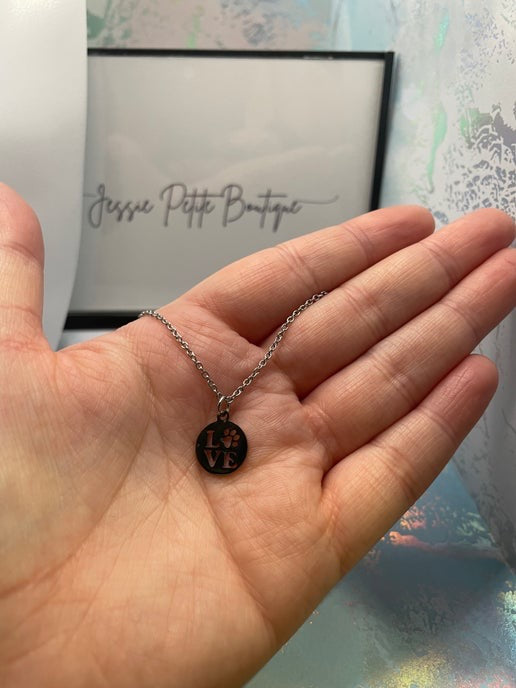 Love With Paws Silver Necklace – 18" Stainless Steel +Nickel Free