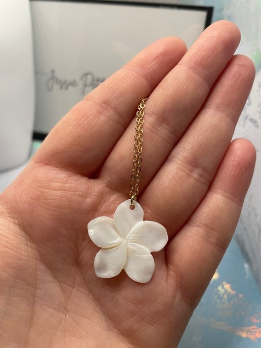 Ensemble coquillage en fleur + zircone-20'' Sans Nickel