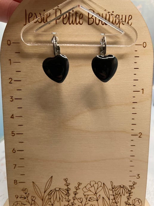 Boucles d'oreilles dormeuse en cœur -Acier inoxydable