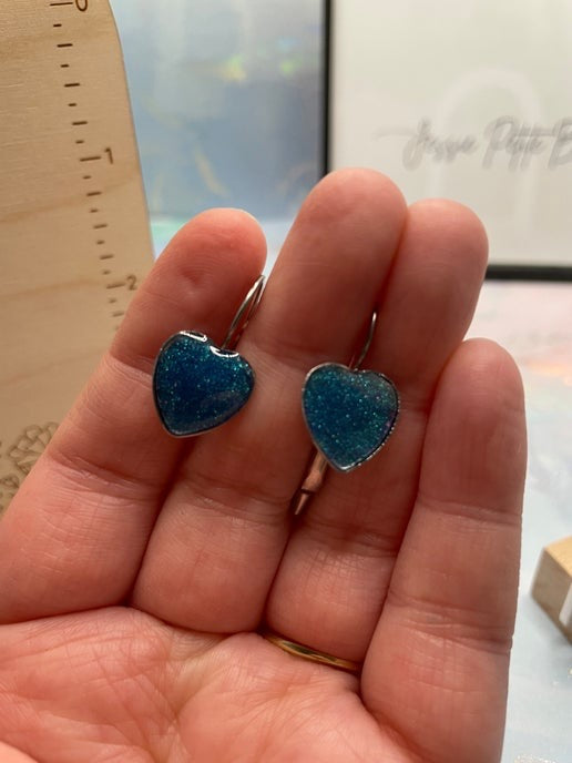 Boucles d'oreilles dormeuse en cœur -Acier inoxydable