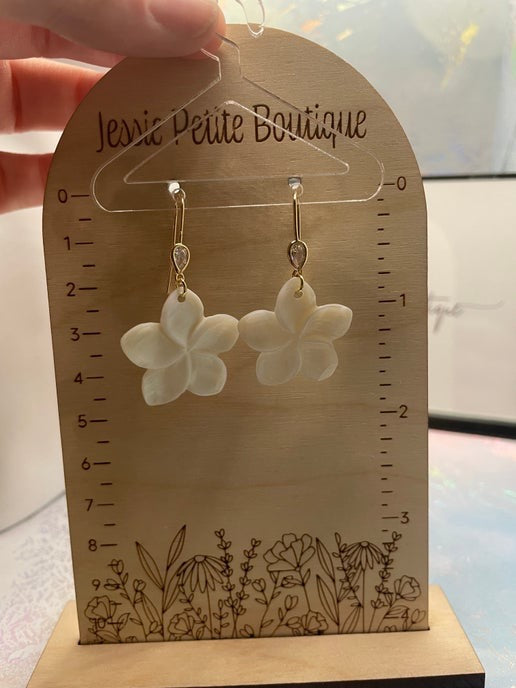 Ensemble coquillage en fleur + zircone-20'' Sans Nickel