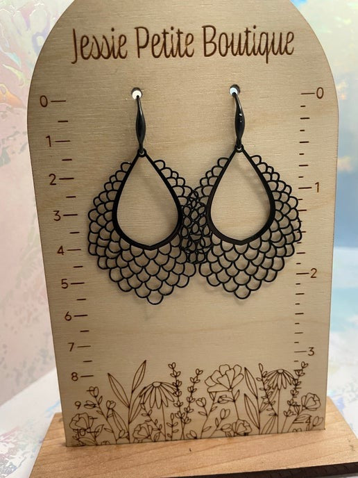 Boucles d'oreilles en larme noire