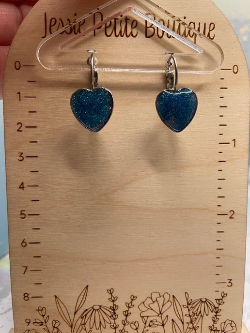 Boucles d'oreilles dormeuse en cœur -Acier inoxydable