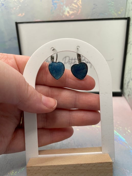 Boucles d'oreilles dormeuse en cœur -Acier inoxydable