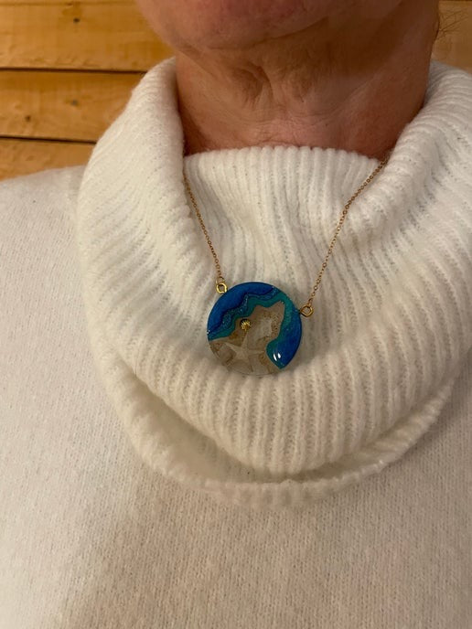Grand collier rond océan 18''chaîne en or