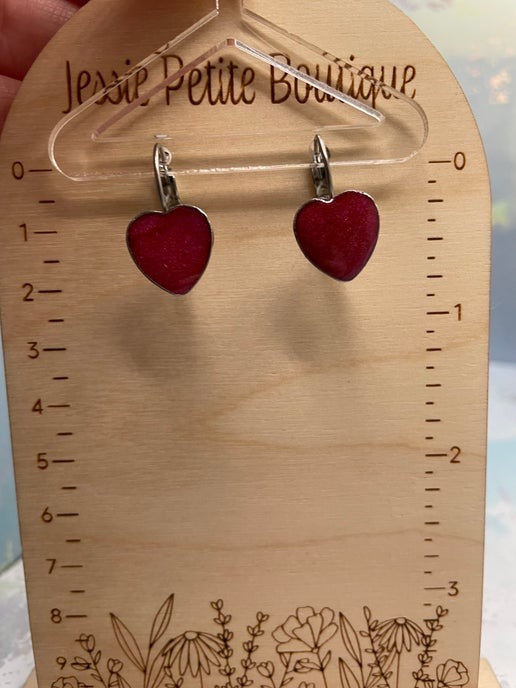 Boucles d'oreilles dormeuse en cœur -Acier inoxydable