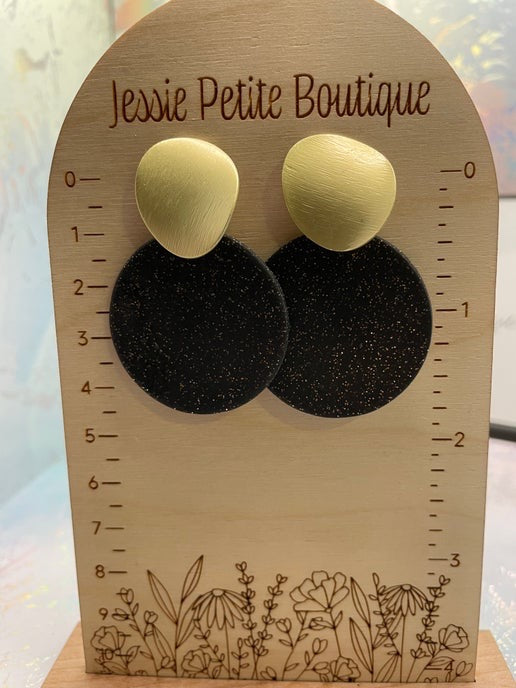 Twinkle Clay Round Earrings + Gold Stud