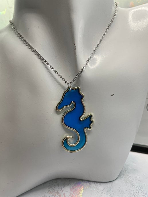 Big Seahorse Necklace 27'' NICKEL FREE