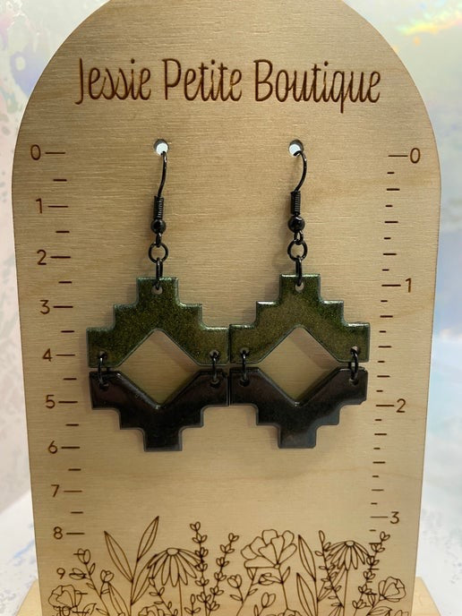 Aztèque : Deux demi boucles d'oreilles