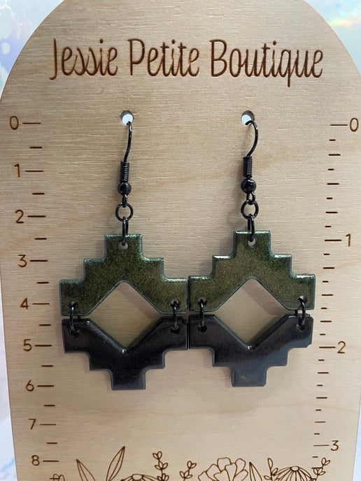 Aztèque : Deux demi boucles d'oreilles