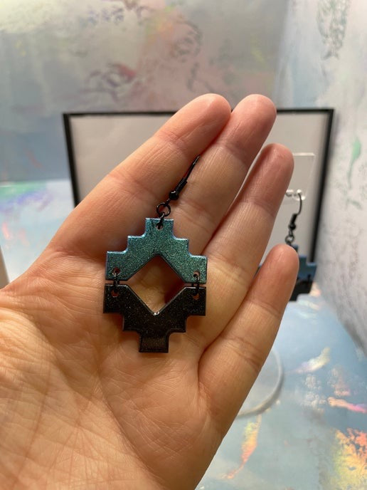 Aztèque : Deux demi boucles d'oreilles