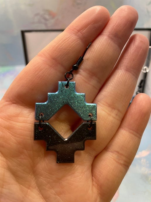 Aztèque : Deux demi boucles d'oreilles