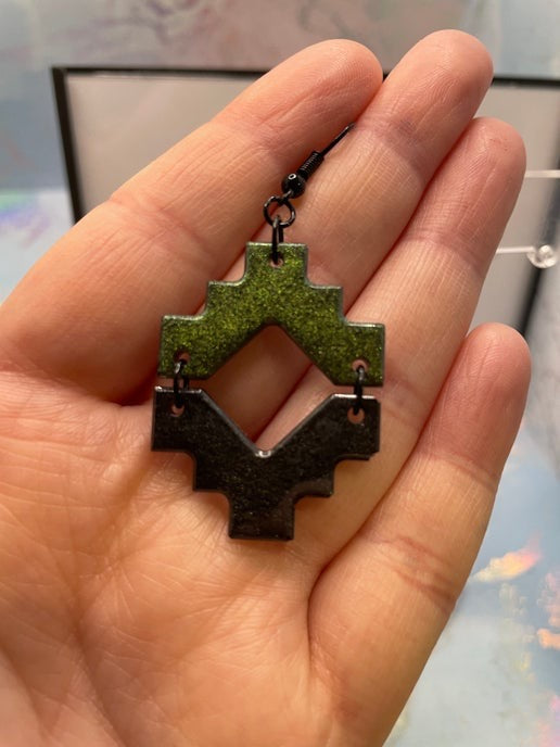 Aztèque : Deux demi boucles d'oreilles