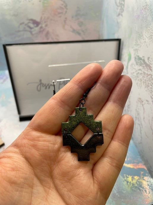 Aztèque : Deux demi boucles d'oreilles