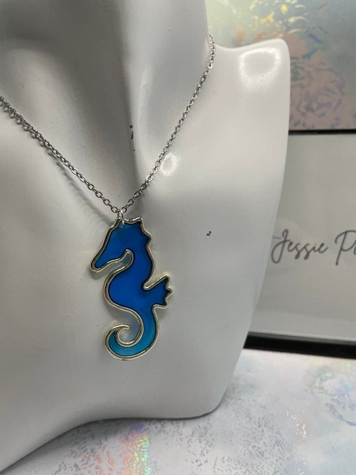 Big Seahorse Necklace 27'' NICKEL FREE