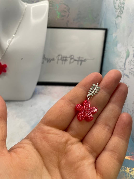 Ensemble fleurs roses scintillantes 20`"