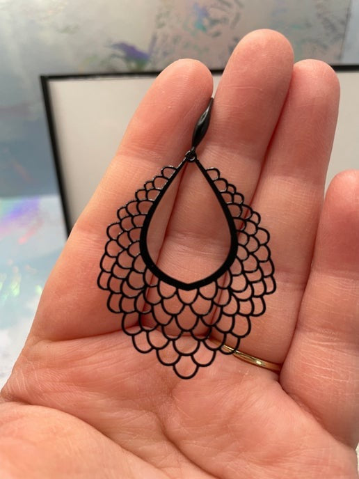 Boucles d'oreilles en larme noire