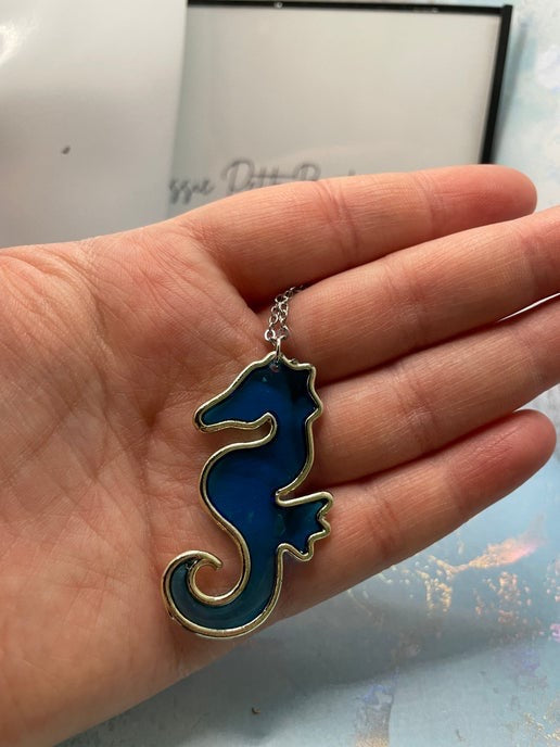 Big Seahorse Necklace 27'' NICKEL FREE