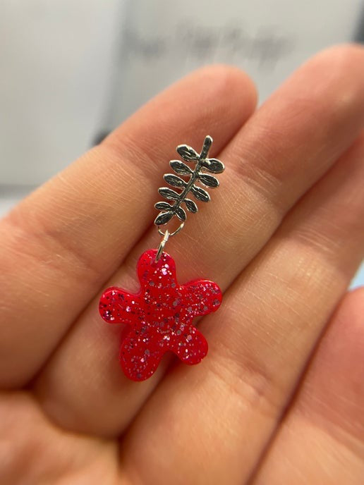 Ensemble fleurs roses scintillantes 20`"