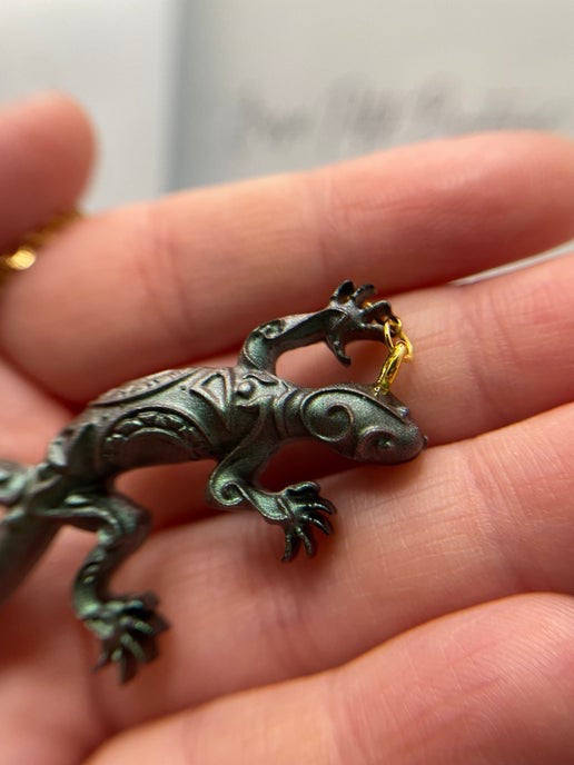 Collier caméléon gecko vert - 22''