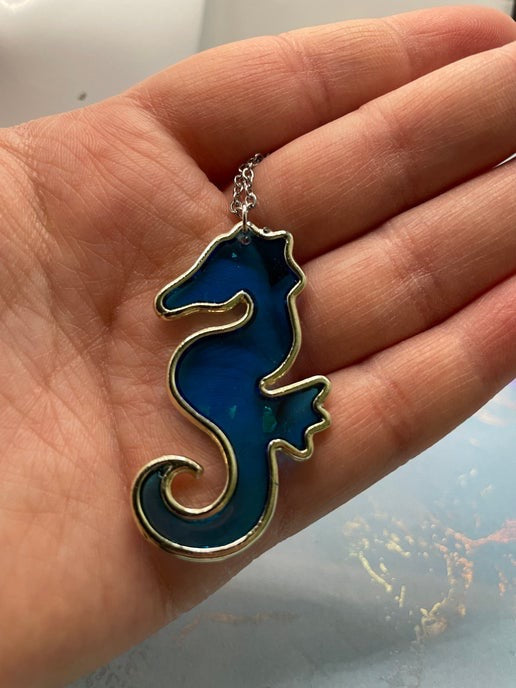 Big Seahorse Necklace 27'' NICKEL FREE