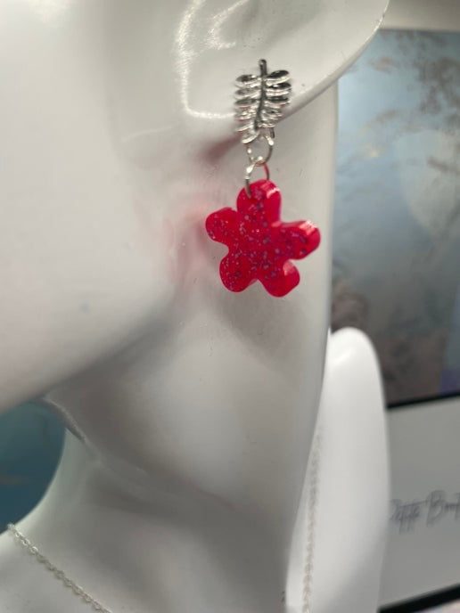 Ensemble fleurs roses scintillantes 20`"