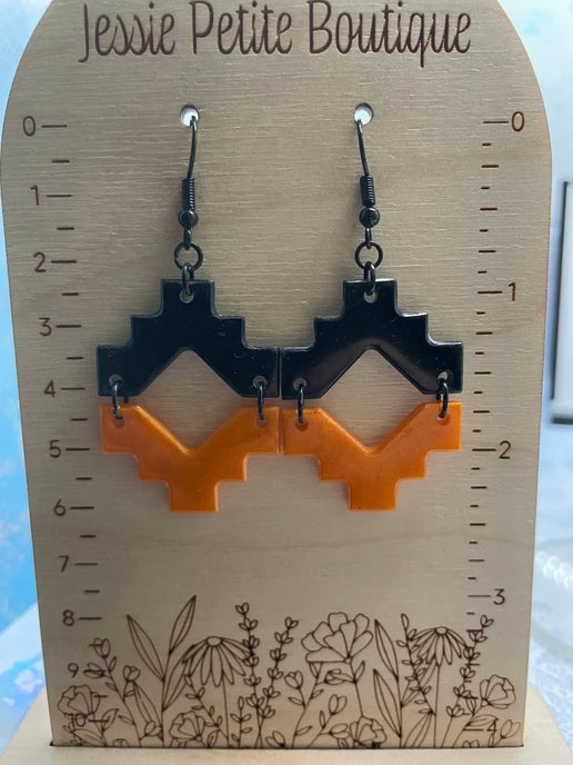 Aztèque : Deux demi boucles d'oreilles