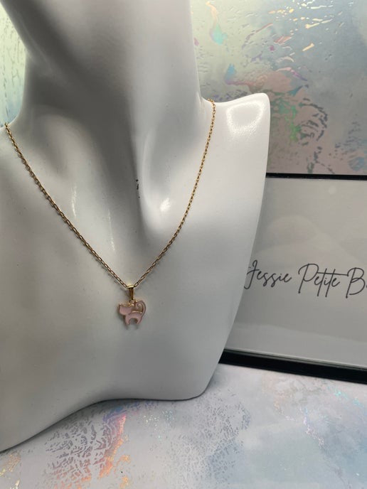 Collier petit chat rose-20'' Sans Nickel