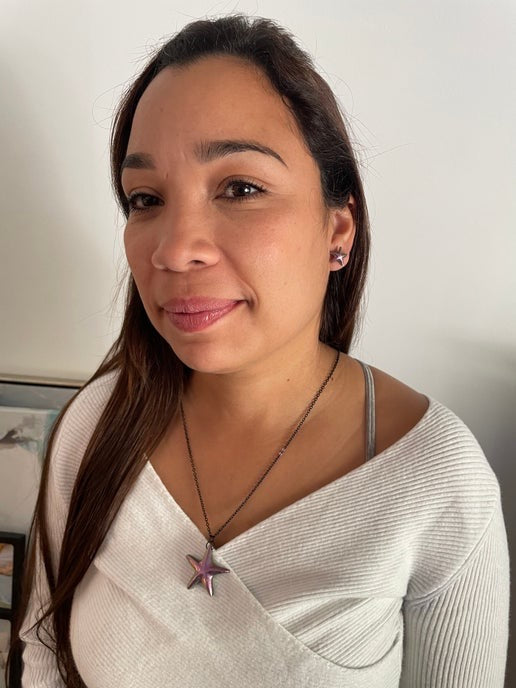 Collier étoile de mer bleue 27'' sans nickel