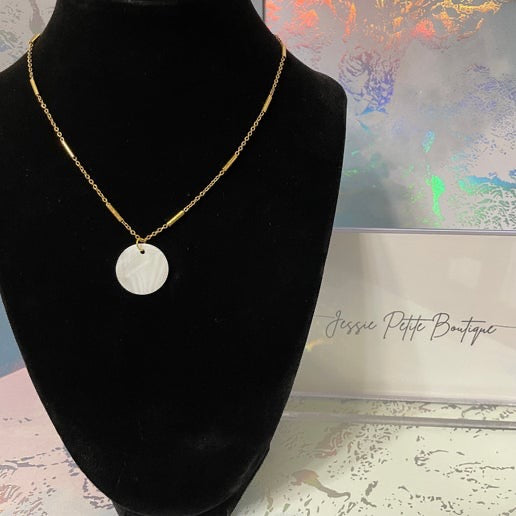 Collier coquillage 2 cm - 20'' Sans Nickel