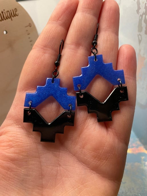 Aztèque : Deux demi boucles d'oreilles