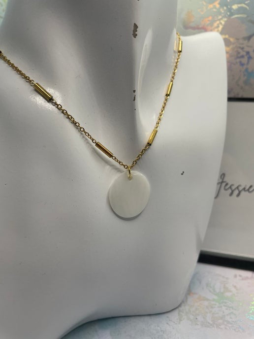 Collier coquillage 2 cm - 20'' Sans Nickel