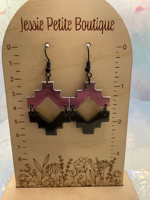 Aztèque : Deux demi-boucles d'oreilles-Sans nickel