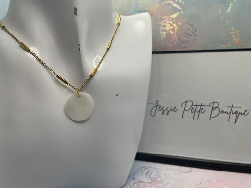 Collier coquillage 2 cm - 20'' Sans Nickel