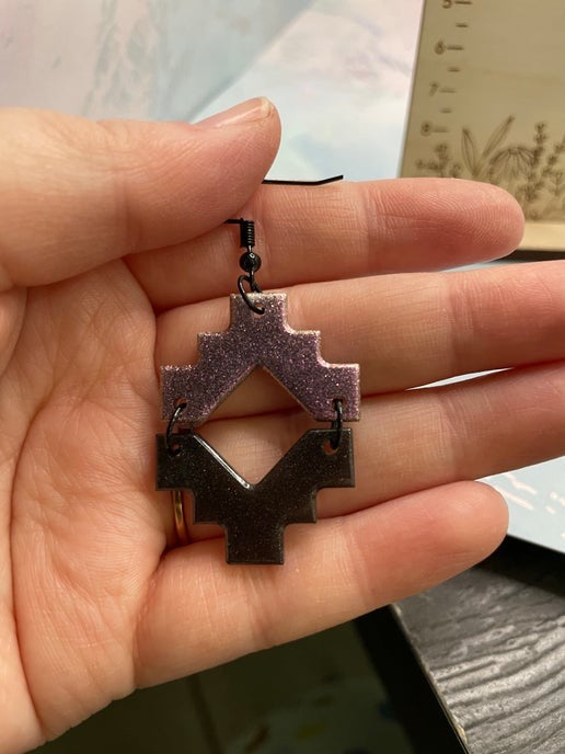 Aztèque : Deux demi-boucles d'oreilles-Sans nickel