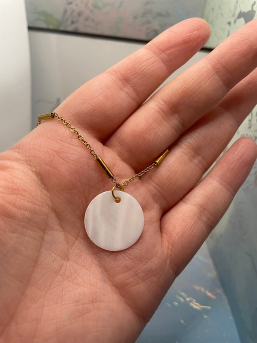 Collier coquillage 2 cm - 20'' Sans Nickel