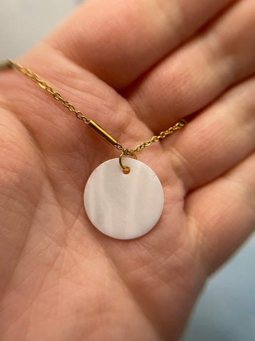 Collier coquillage 2 cm - 20'' Sans Nickel