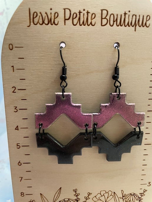 Aztèque : Deux demi-boucles d'oreilles-Sans nickel